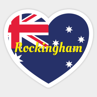 Rockingham WA Australia Australian Flag Heart Sticker